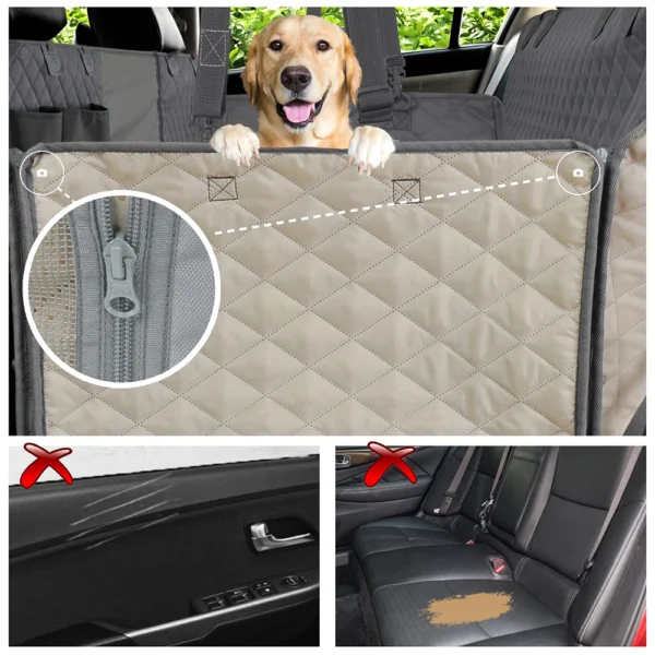 Petravel Dog Car Seat Cover Waterproof Pet Travel Dog Carrier Hammock Car Rear Back Seat Protector 4.webp